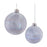 Melrose Int. Irridescent Glass Ball Ornament, Set of 12, Cream - 87309DS