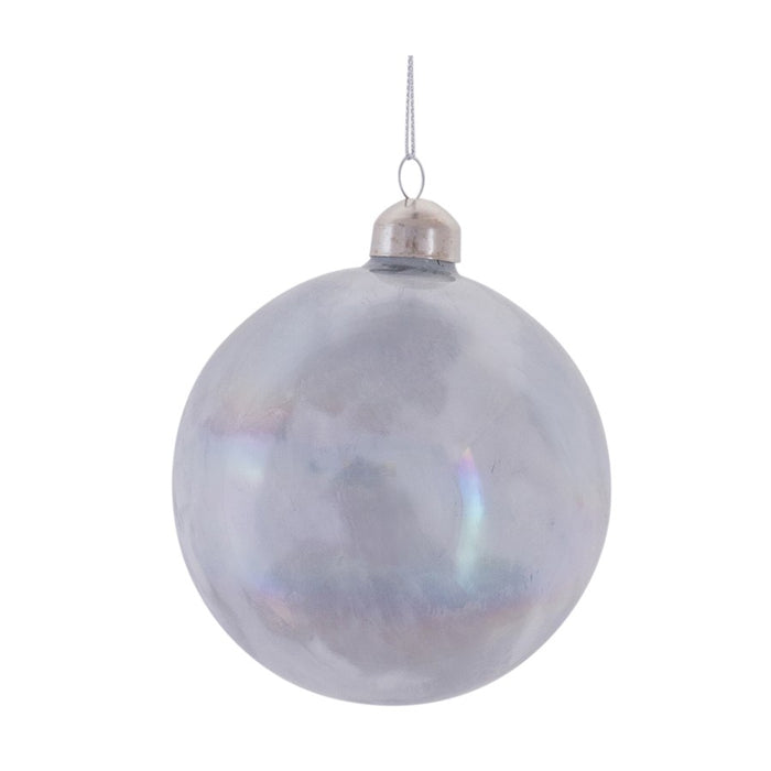 Melrose Int. Irridescent Glass Ball Ornament, Set of 6, Cream