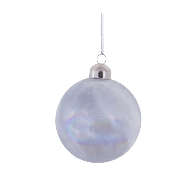 Melrose Int. Irridescent Glass Ball Ornament, Set of 6, Cream