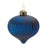 Melrose International Ribbed Glass Ornament, Set of 12, Blue
