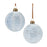 Melrose International Ribbed Glass Ornament, Set of 12, Blue/White - 87314DS