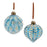 Melrose Frosted Scallop Glass Ornament, Set of 12, Blue/Gold - 87316DS