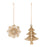 Melrose Glittered Pine Tree/Snowflake Ornament, Set of 12, Gold