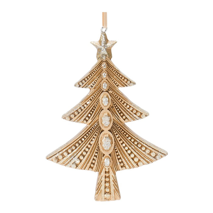 Melrose Glittered Pine Tree/Snowflake Ornament, Set of 12, Gold
