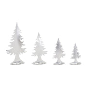 Melrose International Metal Pine Tree Decor, Set of 8, Silver - 87352DS
