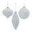 Melrose International Glitter Ribbed Glass Ornament, Set of 12, White - 87357DS