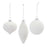 Melrose International Glitter Ribbed Glass Ornament, Set of 12, White