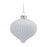 Melrose International Glitter Ribbed Glass Ornament, Set of 12, White
