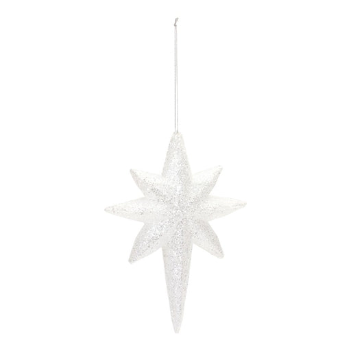 Melrose Clear Acrylic Star Drop Ornament, Set of 24, White/Silver