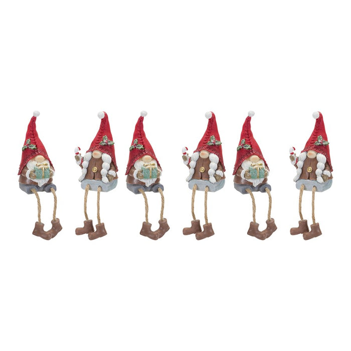 Melrose Winter Gnome Shelf Sitter, Set of 2, Red/White/Green