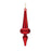 Melrose International Ribbed Glass Finial Ornament, Set of 12, Red