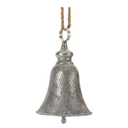 Melrose International Rustic Metal Bell Ornament, Set of 2, Grey/Brown - 87386DS