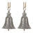 Melrose International Rustic Metal Bell Ornament, Set of 2, Grey/Brown