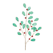 Melrose International Holly Leaf Jewel Spray, Set of 2, Green/Red - 87393DS