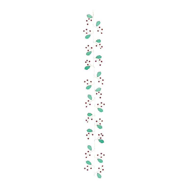 Melrose International Holly/Jem Jewel Garland, Set of 2, Green/Red