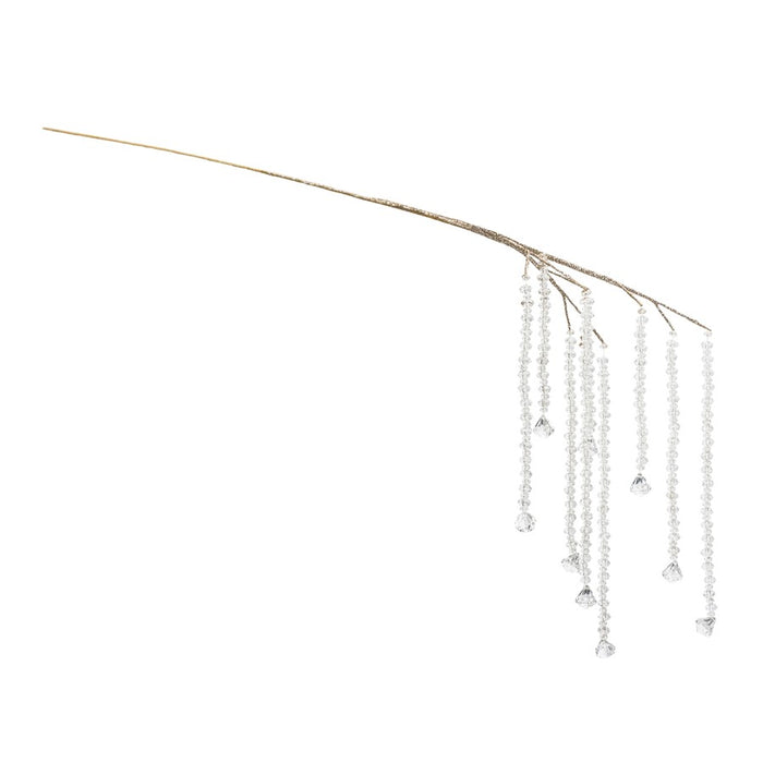 Melrose International Hanging Prism Branch, Set of 2, White/Gold