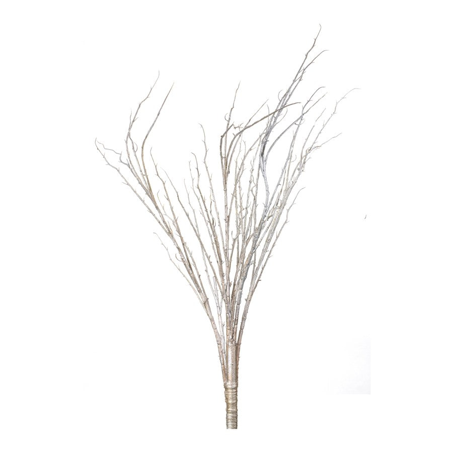 Melrose International Snowy Flocked Branch, Set of 2, Silver - 87411DS