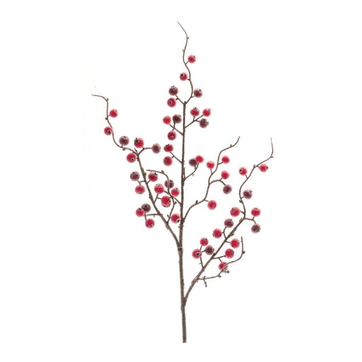 Melrose International Iced Berry Twig Spray, Set of 12, Red/Brown - 87424DS