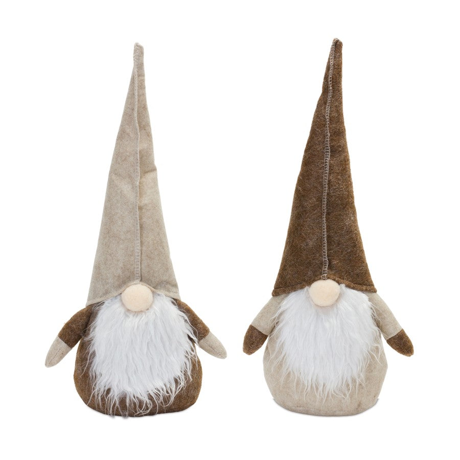 Melrose Plush Beige Gnome Shelf Sitter, Set of 2, Beige/Brown/White - 87442DS