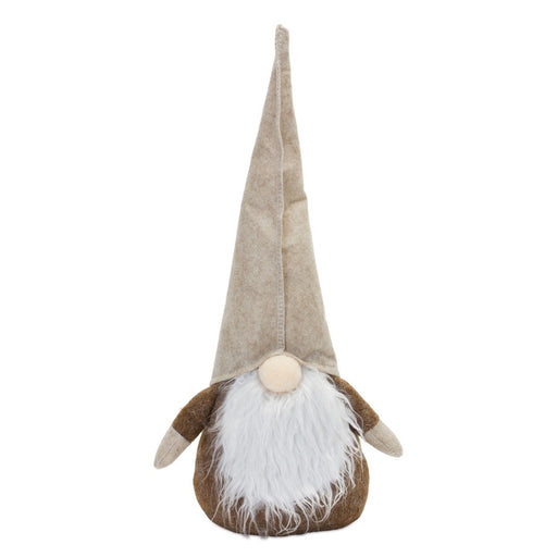 Melrose Plush Beige Gnome Shelf Sitter, Set of 2, Beige/Brown/White