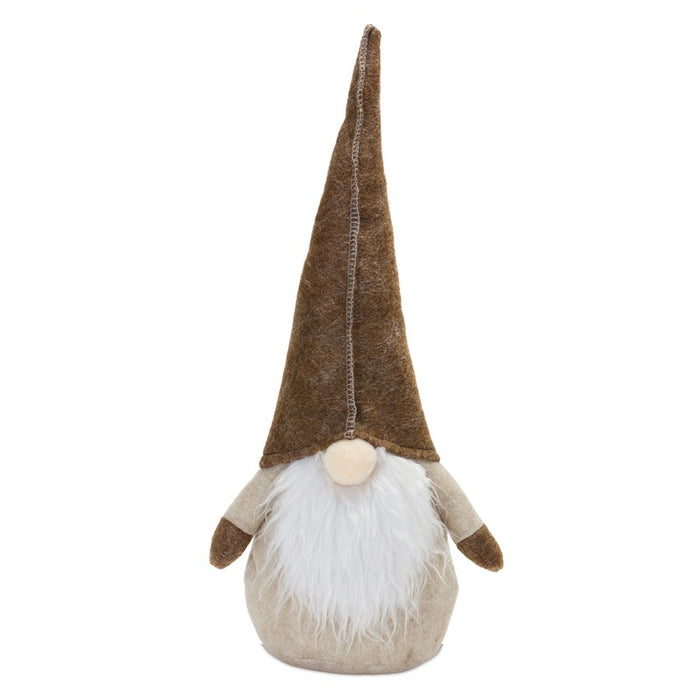 Melrose Plush Beige Gnome Shelf Sitter, Set of 2, Beige/Brown/White