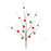 Melrose Sleigh Bell Twig Branch, Set of 6, Brown/Green/Red - 87451DS