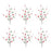 Melrose Sleigh Bell Twig Branch, Set of 6, Brown/Green/Red