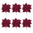Melrose International Burgandy Poinsettia Flower Stem, Set of 6, Red