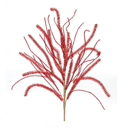 Melrose International Glittered Pine Tinsel Branch, Set of 2, Red - 87455DS