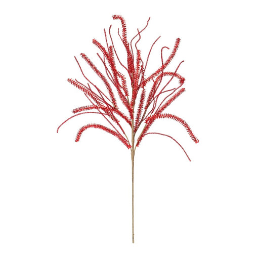 Melrose International Glittered Pine Tinsel Branch, Set of 2, Red