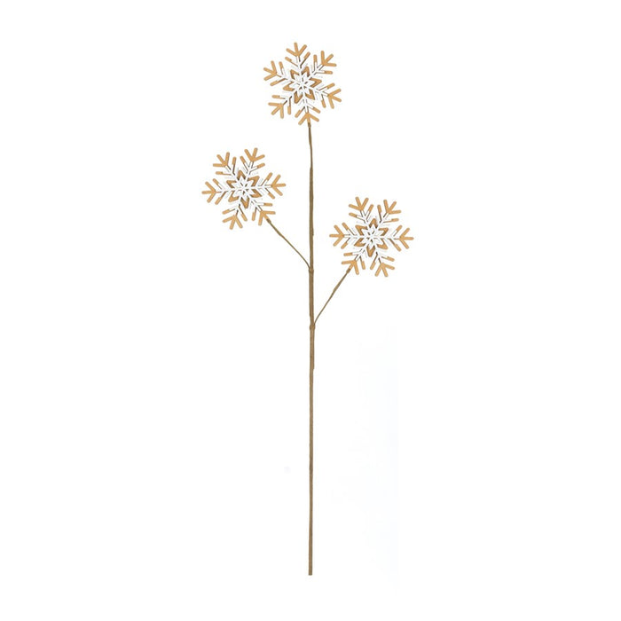 Melrose International Wood Snowflake Spray, Set of 6, Yellow/White