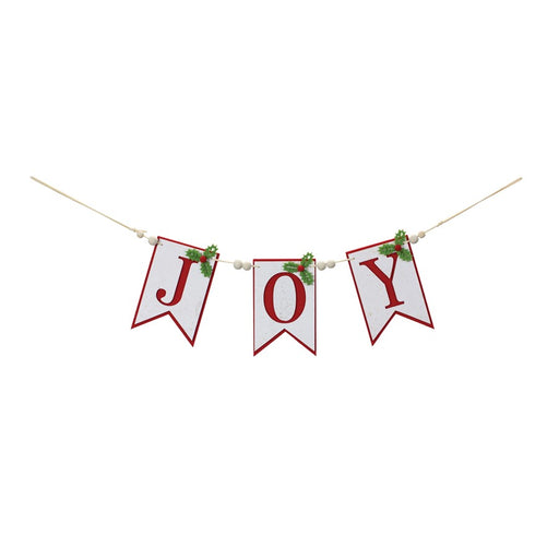 Melrose International Joy Holiday Banner Garland 21"L, Red/Green/White