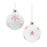 Melrose Frosted Snowflake/Tree Ball Ornament, Set of 12, White/Red - 87476DS