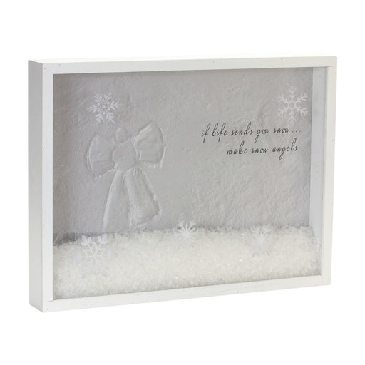 Melrose International Snow Angel Shadow Box 15.75"L, White - 87479DS