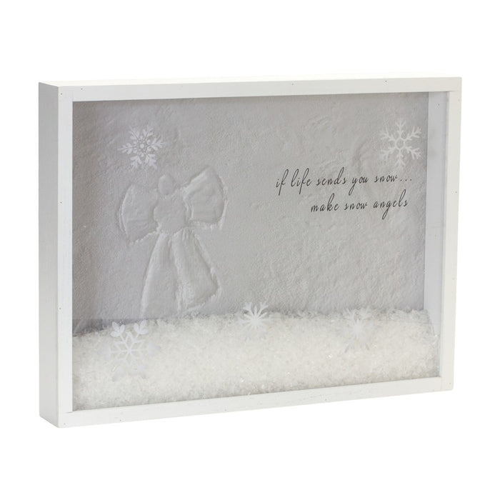 Melrose International Snow Angel Shadow Box 15.75"L, White - 87479DS