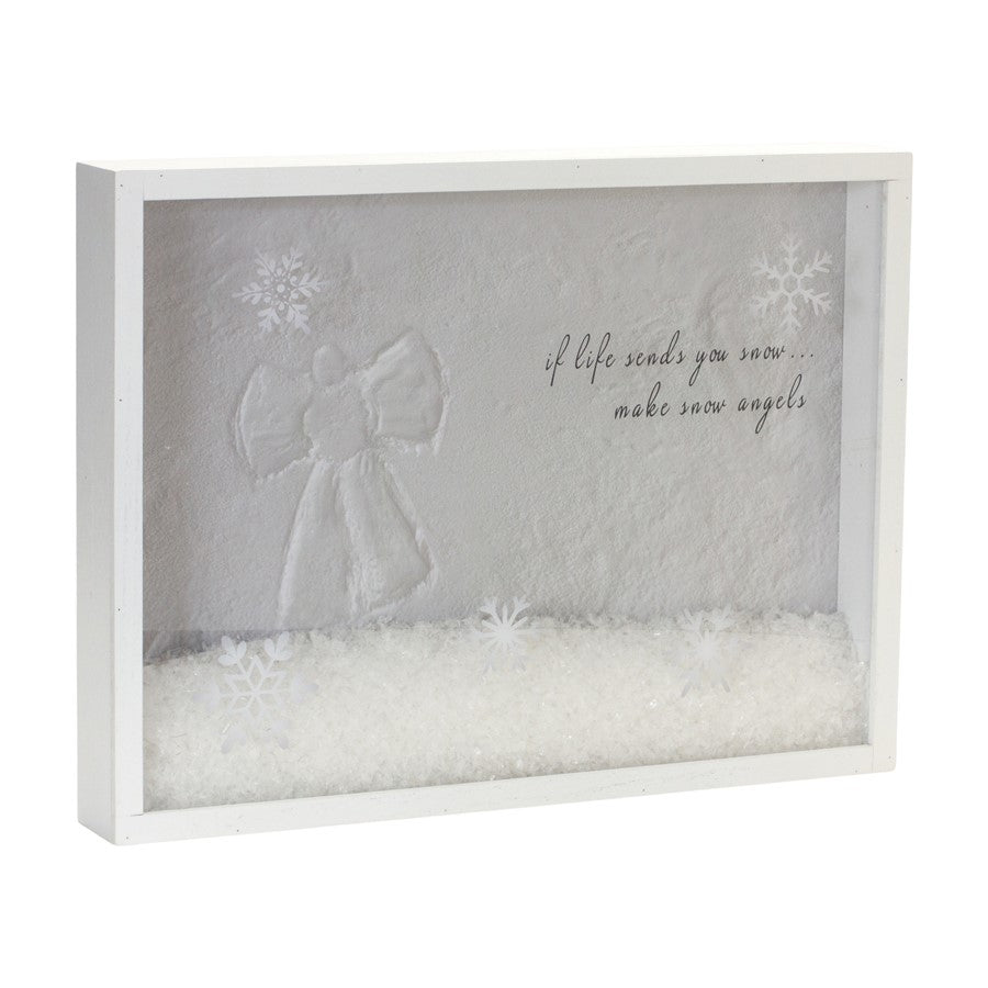 Melrose International Snow Angel Shadow Box 15.75"L, White - 87479DS