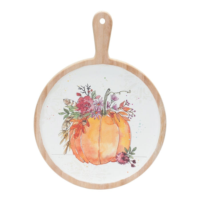 Melrose Watercolor Pumpkin, Cutting Board, Set/2, Orange/Brown/White - 87485DS