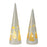 Melrose LED Frosted Glass Tree Decor, Set of 2, Gold/Silver - 87493DS
