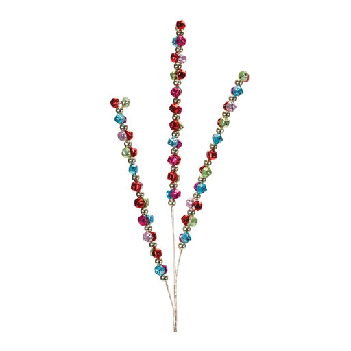 Melrose International Metal Jingle Bell Spray, Set of 2, Green/Red - 87499DS