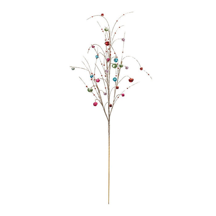 Melrose International Jingle Bell Spray, Set of 2, Gold/Red