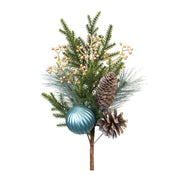 Melrose Pine Spray w/Ornament, Set of 2, White/Brown/Green - 87502DS