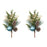 Melrose Pine Spray w/Ornament, Set of 2, White/Brown/Green
