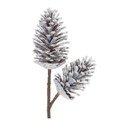 Melrose International Pine Cone Pick, Set of 2, Brown/White - 87521DS
