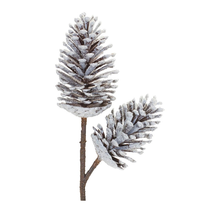 Melrose International Pine Cone Pick, Set of 2, Brown/White - 87521DS