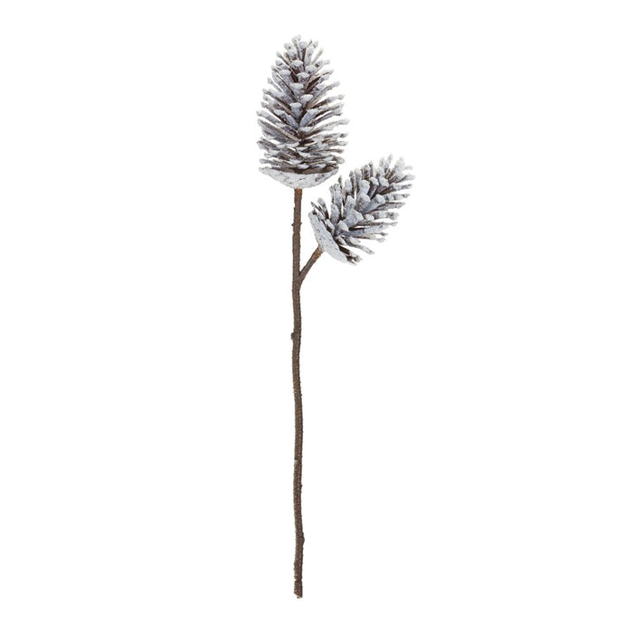 Melrose International Pine Cone Pick, Set of 2, Brown/White