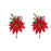 Melrose International Poinsettia Flower Pick, Set of 2, Green/Red