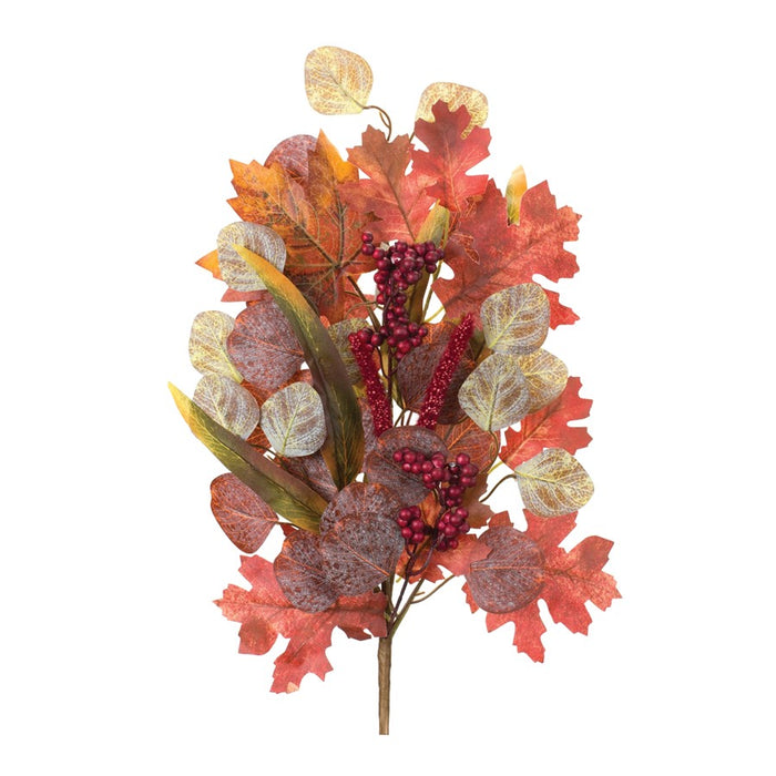 Melrose Mixed Fall Foliage Leaf Stem, Set of 2, Orange/Red - 87541DS