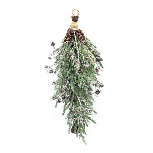 Melrose International Frosted Pine Cone Twig Swag 31"H, Green/Brown - 87547DS