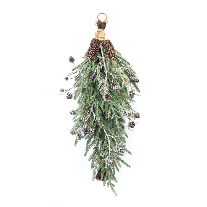 Melrose International Frosted Pine Cone Twig Swag 31"H, Green/Brown - 87547DS