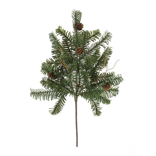 Melrose International Pine Spray/Pinecones, Set of 6, Green/Brown